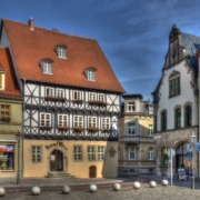 Village square in Köthen: